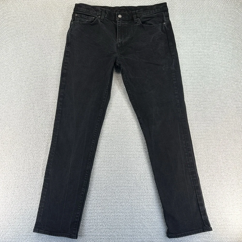 Levi's Premium 511 Jeans Mens 36x32 (36x31) Big E Black Slim Fit Stretch Denim